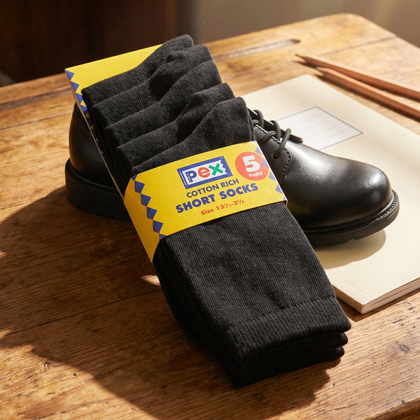 PEX™ School Ankle Socks, Pack of 5